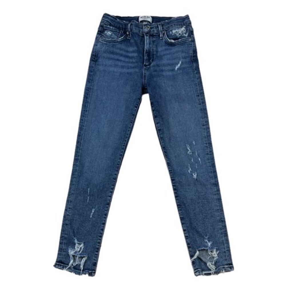 AGOLDE Sophie Crop Distressed Blue Jeans - Size 27
